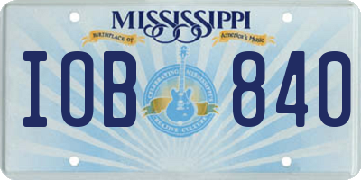 MS license plate IOB840