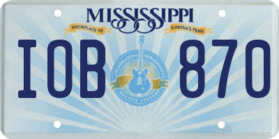 MS license plate IOB870