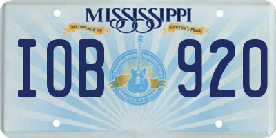 MS license plate IOB920