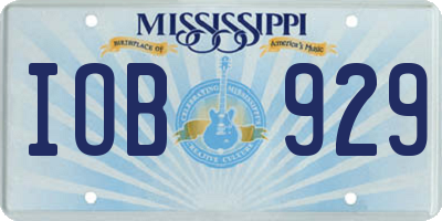MS license plate IOB929
