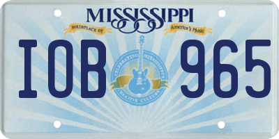 MS license plate IOB965