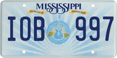 MS license plate IOB997