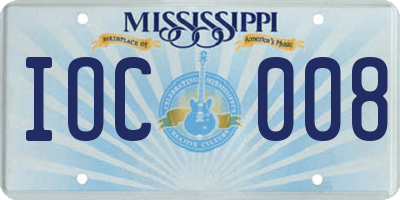 MS license plate IOC008