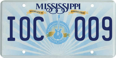 MS license plate IOC009