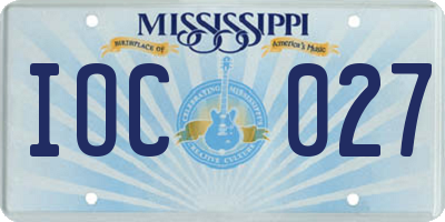 MS license plate IOC027