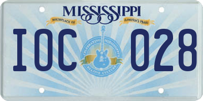 MS license plate IOC028