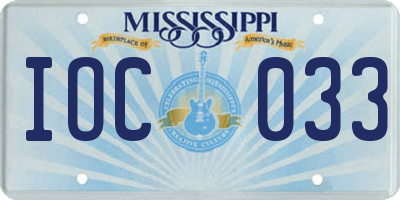 MS license plate IOC033