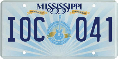 MS license plate IOC041