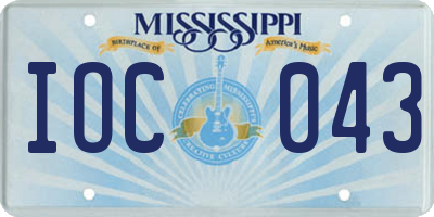 MS license plate IOC043