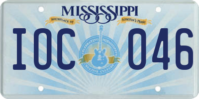 MS license plate IOC046