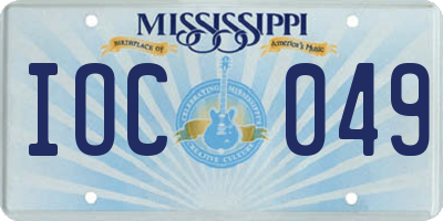 MS license plate IOC049