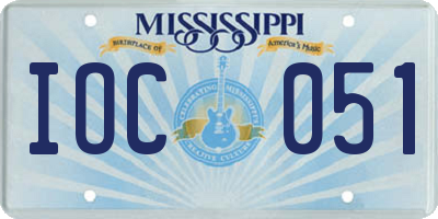 MS license plate IOC051