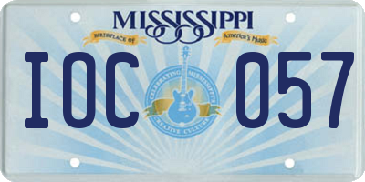 MS license plate IOC057