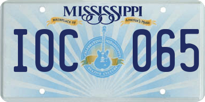 MS license plate IOC065