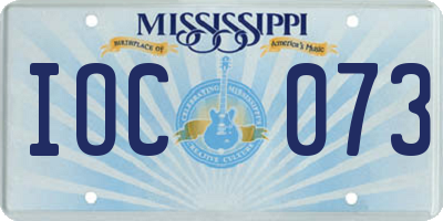 MS license plate IOC073