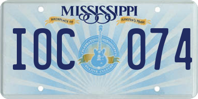 MS license plate IOC074
