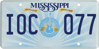 MS license plate IOC077