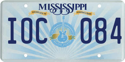MS license plate IOC084
