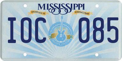 MS license plate IOC085