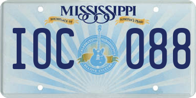 MS license plate IOC088