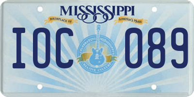 MS license plate IOC089