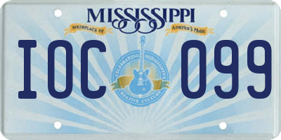 MS license plate IOC099