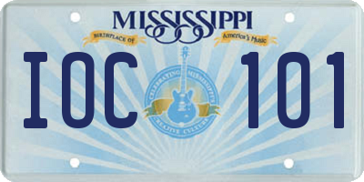 MS license plate IOC101