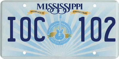 MS license plate IOC102