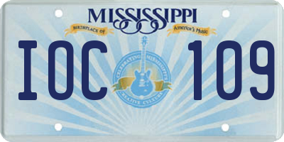 MS license plate IOC109