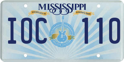MS license plate IOC110