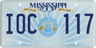 MS license plate IOC117