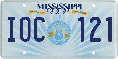 MS license plate IOC121