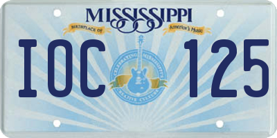 MS license plate IOC125