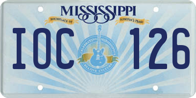 MS license plate IOC126