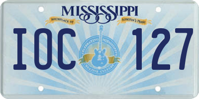 MS license plate IOC127
