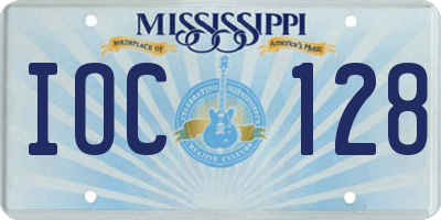 MS license plate IOC128
