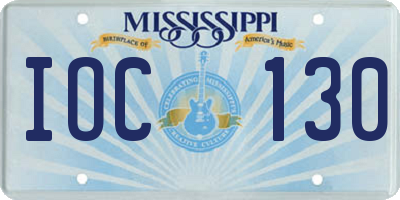 MS license plate IOC130