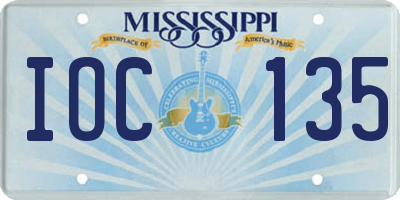 MS license plate IOC135