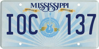 MS license plate IOC137