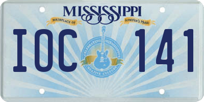 MS license plate IOC141