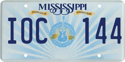 MS license plate IOC144