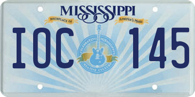 MS license plate IOC145
