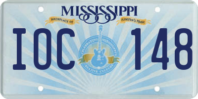 MS license plate IOC148