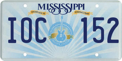 MS license plate IOC152