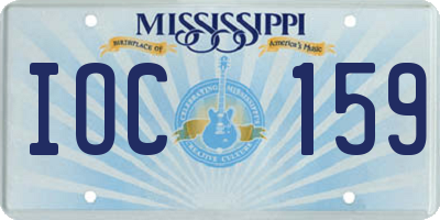MS license plate IOC159