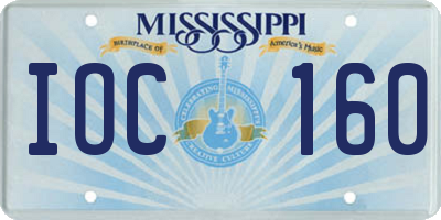 MS license plate IOC160