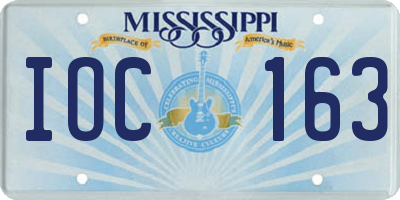 MS license plate IOC163
