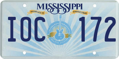 MS license plate IOC172