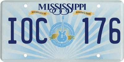 MS license plate IOC176
