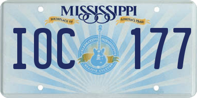 MS license plate IOC177